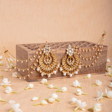 Azai by Nykaa Fashion Festive Gold & White Kundan Bahubali Earrings