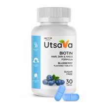Utsava Biotin Blueberry Chewable Tablets For Hair, Skin, And Nails