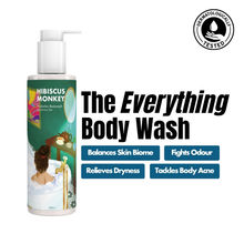 Hibiscus Monkey Probiotics Body Wash, 100% Plant Derived, Sensitive Skin Friendly, pH Balanced