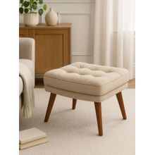 JABRIX Soft Cushion Ottoman Stool for Living Room - Beige