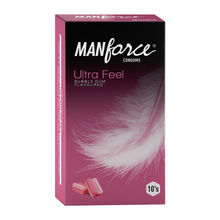 Manforce Ultra Feel Bubble Gum Flavoured Condoms - 10 Pcs