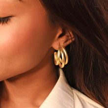 Pipa Bella by Nykaa Fashion Chic Gold Triple Hoop Earrings