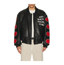 Anti Social Social Club Petal To The Metal Leather Varsity Jacket