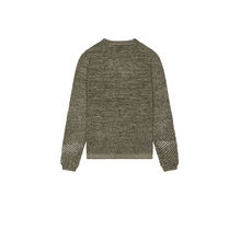 ISA BOULDER Solid Crochet Crewneck Sweater