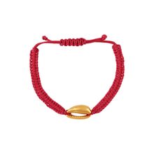 Tribe Amrapali Gold Plated Shell Pink Thread Bracelet