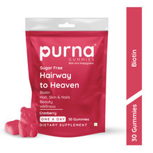 Purna Gummies Hair Biotin Cranberry Sugar Free Gummies With Vitamin B12 For Hair, Skin & Nail