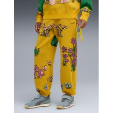 Puma Yellow Printed Relaxed Joggers