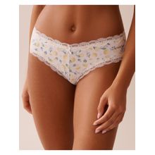 La Vie En Rose White Super Soft Lace Trim Cheeky Bikini Panty