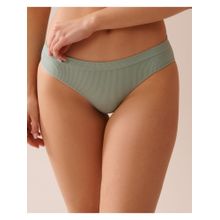 La Vie En Rose Green Seamless Fabric Ribbed Bikini Panty