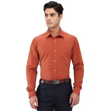 Raymond Slim Fit Solid Dark Orange Formal Shirt