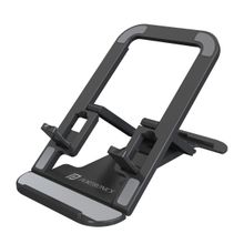 Portronics Modesk 100 Desktop Foldable Mobile & Tablet Holder with Multiple Viewing Angles (Black)