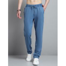 Monte Carlo Mens Solid Light Blue Mid Rise Regular Fit Trackpant