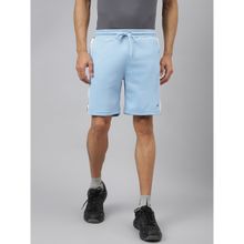 Alcis Men Powder Blue Graphic Print Soft Touch Slim Fit Athleisure Shorts