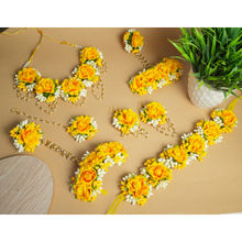 VIRAASI Yellow Floral Handmade Jewellery Set