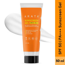 ARATA Sunscreen SPF 50+ PA+++ Sunscreen Gel | No White Cast, Non Sticky, Broad Spectrum