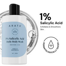 Arata 1% Salicylic Acid Daily Body Wash Exfoliates Clears Back Acne & Improves Strawberry Skin