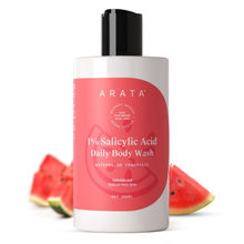 Arata 1% Salicylic Acid Body Wash Watermelon Fragrance, Exfoliates Skin, Removes Bacne & Strawberry Skin