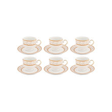 HITKARI POTTERIES Porcelain Rainbow Gold Cups & Saucer Set For 6 Premium Quality - Set Of 6