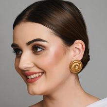 Fida Wedding Ethnic Antique Gold Floral Stud Earring for Women(Free Size)