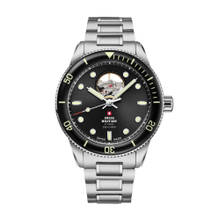 Swiss Military by Chrono Men Swiss Made Automatic Black Dial Analog Watch (SMA34106.11) (M)
