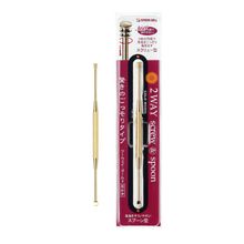 Seki Edge Brass Two-way, Gold Plated Ear Pick Curette Ear Wax Removal Cleaner Japanese Style