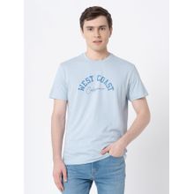 Red Tape Light Blue Graphic Print Pure Cotton Mens T-Shirt