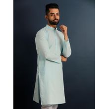 Lightpole Turquoise Straight Classic Men Kurta