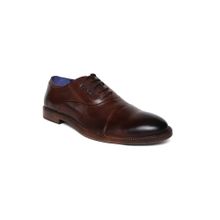 MASABIH Genuine Leather Brown Casual Oxford Shoes for Men