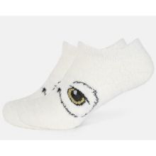 Balenzia Womens Fuzzy Ankle Off White Socks (Pack of 2)