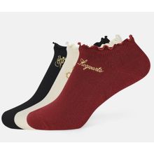 Balenzia Womens Frilled Ankle Multi-Color Socks (Pack of 3)