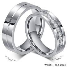 Peora Stainless Steel Cz Studded Promise Engagement Couple Wedding Band Rings For Men Women (PFCCR46)