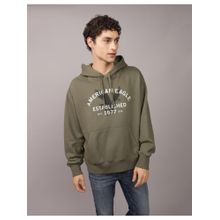 American Eagle Men Green Logo Graphic Hoodie