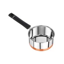 Omega Stainless Steel Copper Bottom Saucepan - 14 cm, 850 ML Gas Stove Compatible