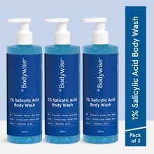 Be Bodywise 1% Salicylic Acid Body Wash - Prevents Body Acne - SLS & Paraben Free - Pack of 3