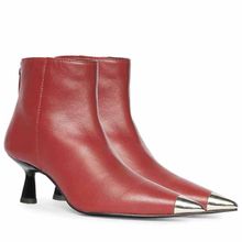 Saint G Womens Red Leather Ankle Boots