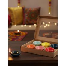 Haus & Kinder Multicolour Diya (Pack of 6)