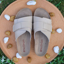 NoStrain Double Layered Cork Sandals - Beige