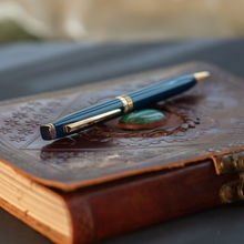 Lapis Bard Contemporary Ballpoint Pen - Blue With Gold Trims