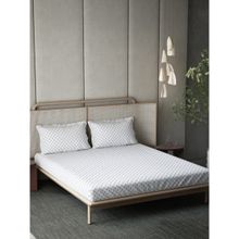 Ddecor Live Beautiful Cotton Geometric 144 Tc Bedsheet with 2 Pillow Covers (King)