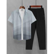 BULLMER Mens Blue Trendy Shirt & Pant Co-ord (Set of 2)