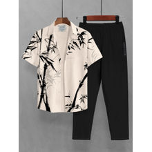 BULLMER Mens Beige Trendy Shirt & Pant Co-ord (Set of 2)