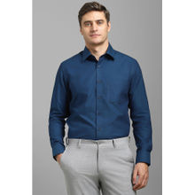 Louis Philippe Men Navy Blue Regular Fit Solid Full Sleeves Formal Shirt