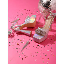 Truffle Collection Silver Embellished Heels