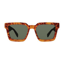 PRIVE REVAUX Unisex UV Protected Green Lens Square Sunglasses