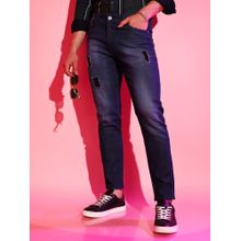 Campus Sutra Men Classic Navy Blue Dark-Washed Regular Fit Denim Jeans