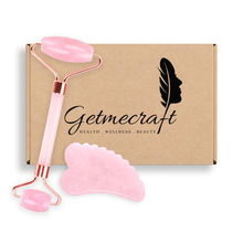 Getmecraft Rose Quartz Face Roller And Teeth Shape Gua Sha S...
