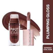 Makeup Revolution Pout Bomb Plumping Gloss Espresso Cool Nude
