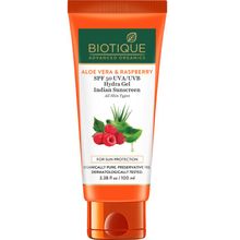 Biotique Aloe Vera & Raspberry SPF 50 Non- Sticky Hydra Gel Sunscreen