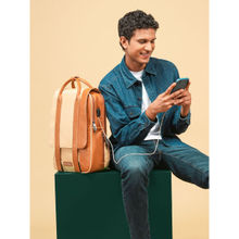 Assembly Travel Backpack with Laptop Compartment & USB Charging Port- Beige (L)