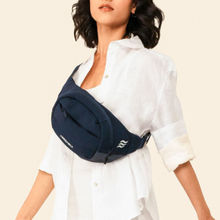 Assembly Large Waist Bag with Adjustable Strap 4.5L with Zipper Pockets-Navy Blue